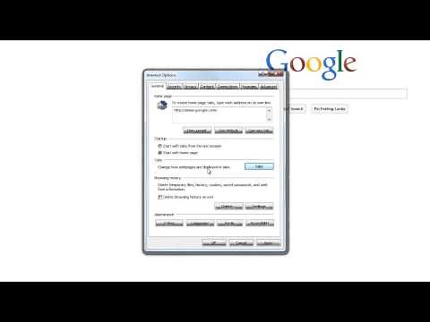 Internet Options with Internet Explorer
