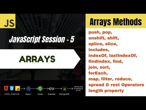 📌JavaScript Session 5: Arrays Full Tutorial | For Absolute Beginners