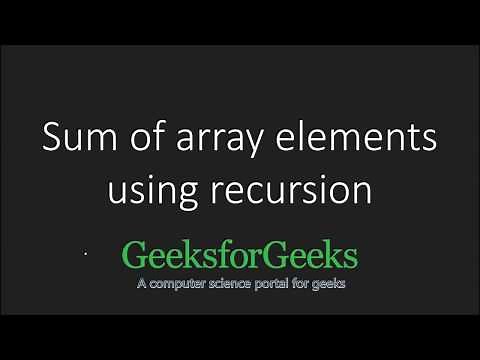 Sum of array elements using recursion | GeeksforGeeks