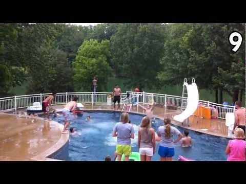 Crazy Pool Basketball Trick Shot With 14 People (Insane Dunk!)