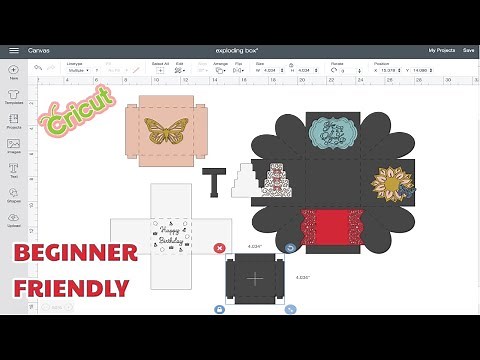 Design an exploding box tutorial in Cricut design space| DIY card| Leslie Irene