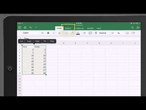 Graphing in Free Excel App for iPad with Trend Line & R Value (No Office 365 Subscription Needed!)