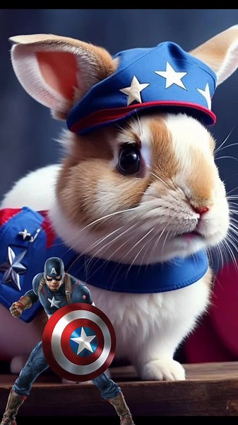 Rabbit Avengers: Cartoon Animation with Captain America, Groot, Thanos, and More