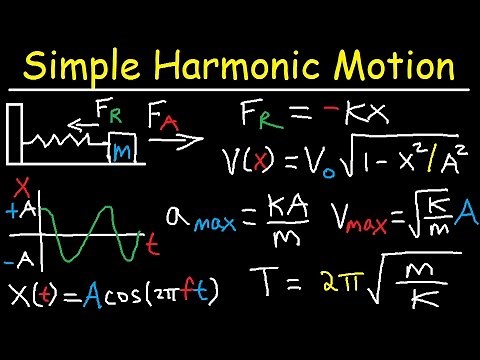 Simple Harmonic Motion, Mass Spring System - Amplitude, Frequency, Velocity - Physics Problems