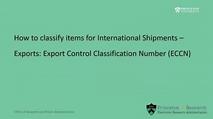 How to identify the Export Control Classification Number (ECCN)