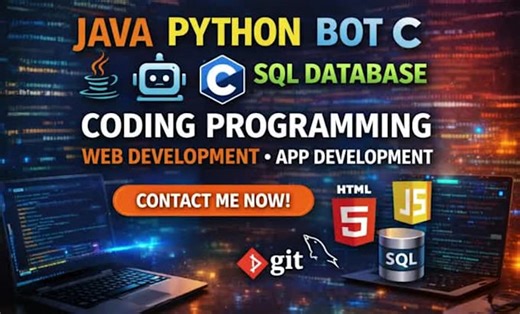 Imran_zubair: I will script java python bot c sql database programming projects coding for $50 on fiverr.com