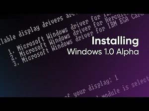 Installing Windows 1.0 Alpha