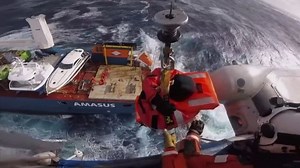 Video shows dramatic crew rescue after ship lost power during storm