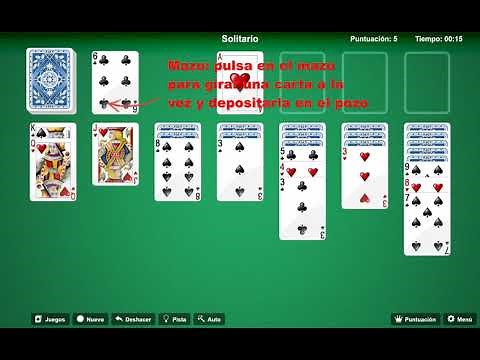 Como jugar al solitario con cartas clásico (Klondike) en Español - incluye reglas del juego.