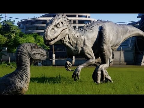 Jurassic World Evolution - Rexy & Blue vs Indominus Rex (1080p 60FPS)