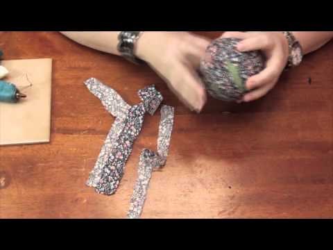 How to Make Fabric-Covered Styrofoam Balls With Fabric Strips : DIY Craft Projects