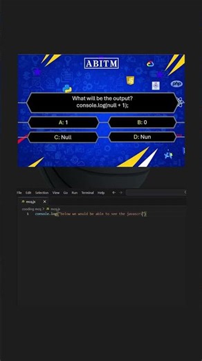 What will be the output? javascript - console.log( null + 1 );
