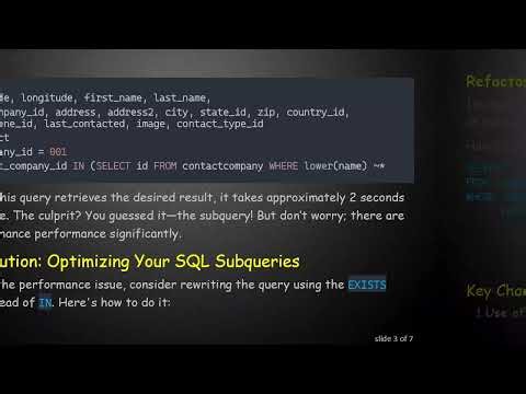 Optimizing SQL Subqueries for Better Performance in PostgreSQL