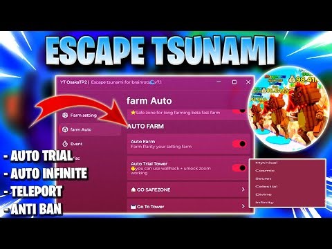 ESCAPE TSUNAMI FOR BRAINROTS SCRIPT *NO KEY* AUTO FARM,TOWER TRIAL, AUTO INFINITE & MORE! ✅ 🌊
