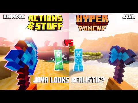 ACTIONS AND STUFF Bedrock vs HYPER PUNCHY Java COMPARISON (minecraft mod)