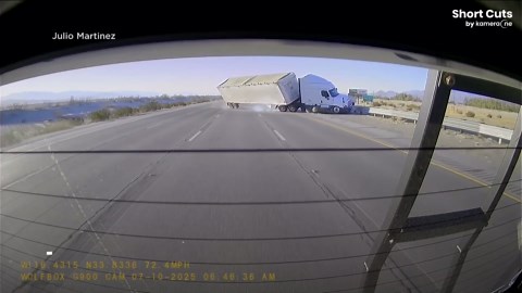 Dashcam captures deadly big rig crash on California freeway