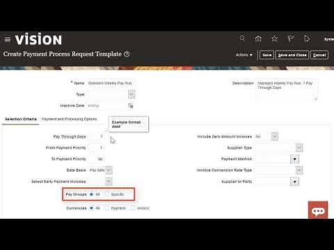 Payables | Create a Payment Process Request Template