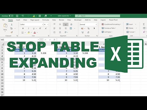 How to stop a table automatically expanding in excel