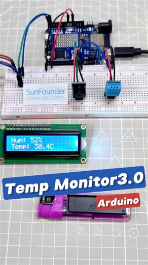 Arduino Temperature & Humidity Monitor with Buzzer Alert 🔔 #arduino #arduinoproject