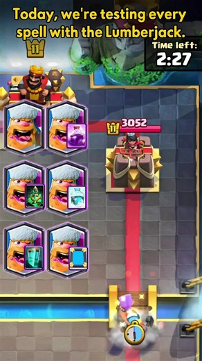 Lumberjack and Spell, Which spell is the best for Lumberjack? #unitedstates #minipekka #clashroyaledeck #clashroyaledaily #clashroyale