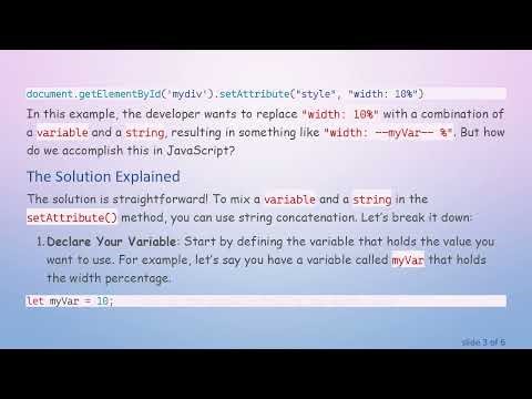 How to Mix Variable and String in JavaScript's setAttribute() Method