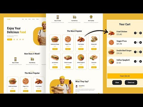 Responsive Food Delivery Website With Add to Cart Functionality | HTML CSS JavaScript Project