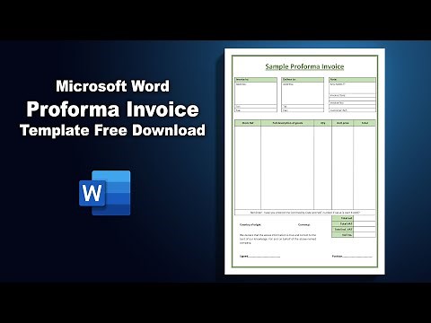 How to Create Sample Proforma Invoice Template Format in Microsoft Word