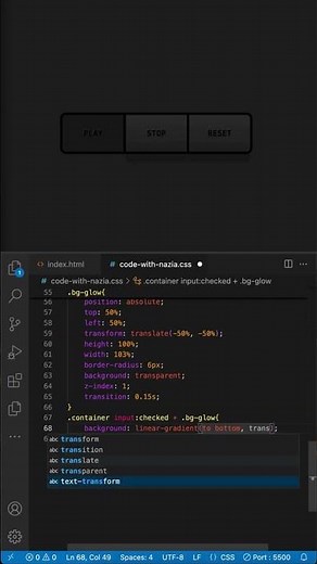 glowing Radio Button UI with CSS #coding #htmlcss #uidesign #webdevelopment #cssanimation