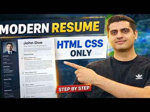 Build This Modern Resume Using Only HTML & CSS | Step by Step | project-1