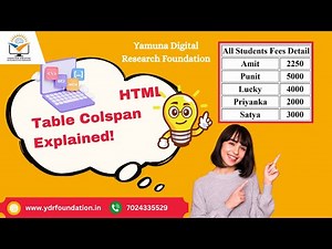 📢 Learn how to use Colspan in HTML Table! 🖥️