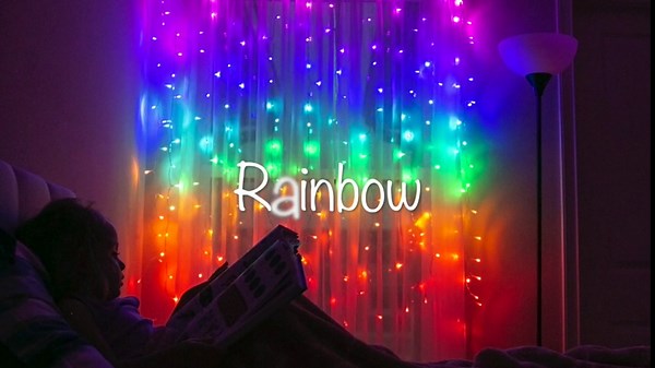 Something Unicorn - Rainbow LED String Curtain Lights with Remote for Teen Room, Girls Room, College Dorm, Nursery and Kids Room Décor (Premium Version)