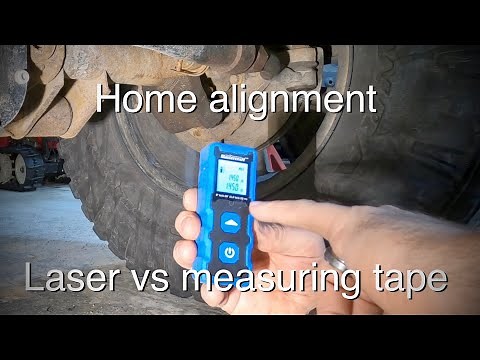 Toe and steering wheel alignment with laser distance measurer, Jeep JK
