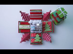 CHRISTMAS EXPLODING BOX FULL TUTORIAL PART 2 (2017) + GIVEAWAY!!!!