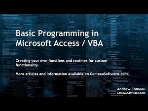 Basic Programming with Microsoft Access / VBA