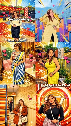 𝓚𝓻𝓲𝓽𝓲𝓴𝓪🌸 on Instagram: "Had to do this trend👉🏻👈🏻 ✨AI trend Transform the image into a high end professional pop an vector illustration. Use Clean vector shapes with accurate facial features, soft cartoon detailing, minimal halitone shading. Add comic bursts, dotted patterns, motion lines, energy effects, spark highlights using the photo’s dominant colors. Bold outlines, crisp edges, vibrant balanced colors, fully color adaptive pop-art background and some cute pink hearts!! #reel #vi