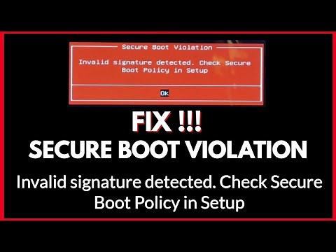Fix Invalid Signature Detected Check Secure Boot Policy in Setup || Windows 10