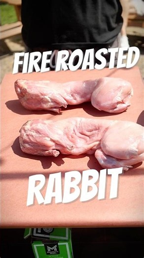 Cooking rabbit with fire and smoke