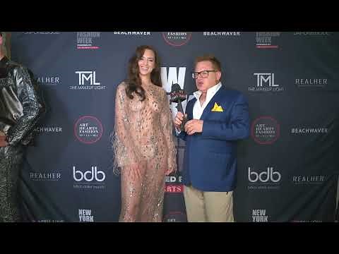 Model Dani wears Anthony Rubio backstage at New York Fashion Week