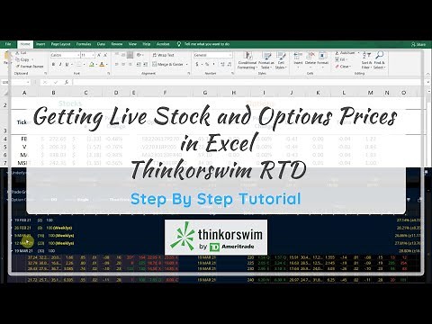 Getting Live Stock and Options Prices In Excel With Thinkorswim RTD | Step By Step Tutorial
