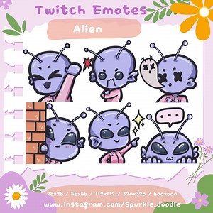 Twitch, Discord, Youtube Alien UFO Emote / Sticker Set With Bonus Free Animated Emote! - Etsy Australia