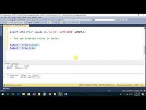 Foreign Key and Primary Key in SQL Server by query.