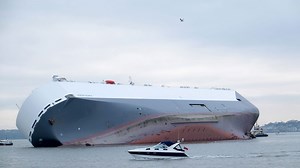 How steeply can a cruise ship roll before it capsizes?