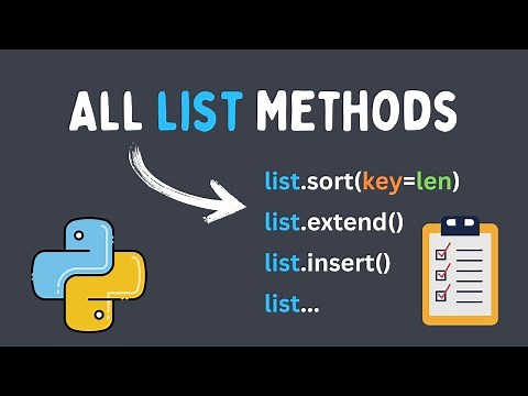 All Python List Methods in 12 Minutes