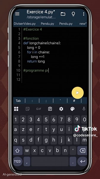 Exercice 4 Python #python #pythonprogramming #programmation #informatique #apprendresurtiktok