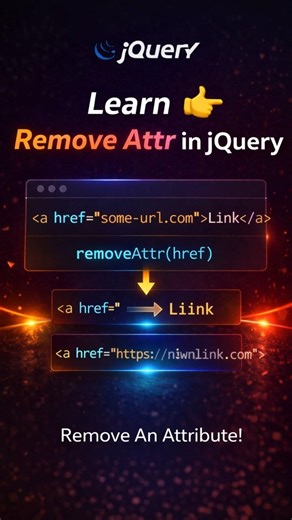 jQuery removeAttr() Method 🔥 Remove HTML Attributes Easily #coding #shorts