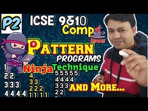 Part 2 Smart Way To Solve Java Pattern Program with Ninja technique || Icse class 9th and 10th