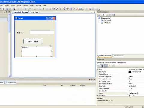 Visual Basic 2008 for Beginners: Tutorial 1 Getting started and adding controls
