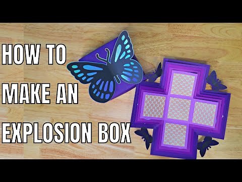 Explosion box for Beginners start to finish using Cricut to make an exploding box DIY with offset
