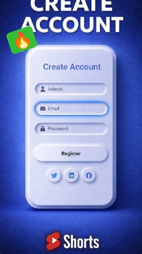 👉 Create Account Form Using HTML CSS 🔥| Responsive UI #shorts #html #css #webdesign#coding #frontend
