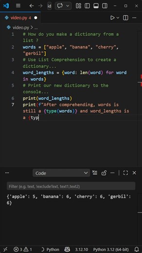 How do you make a dictionary from a list?